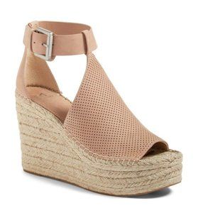 Marc Fisher LTD Annie Perforated Espadrille Platform Wedge (Women)   BLUSH SUE